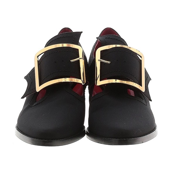 Kat Von D Shoes - Kat VON D The Coven Buckle black satin luxe vegan Victorian witchy shoes Size 10